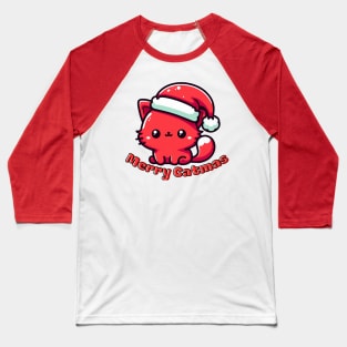 Red catmas Christmas cat Baseball T-Shirt